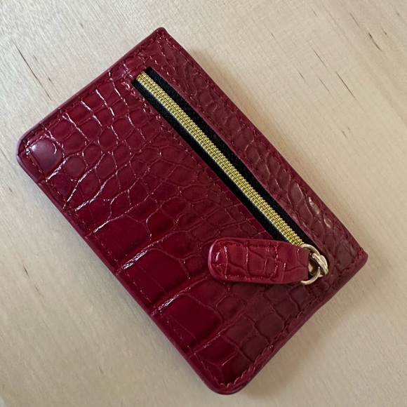 SALE 3/$15 Bellow the Belt card holder mini wallet in snakeskin red - Picture 2 of 3